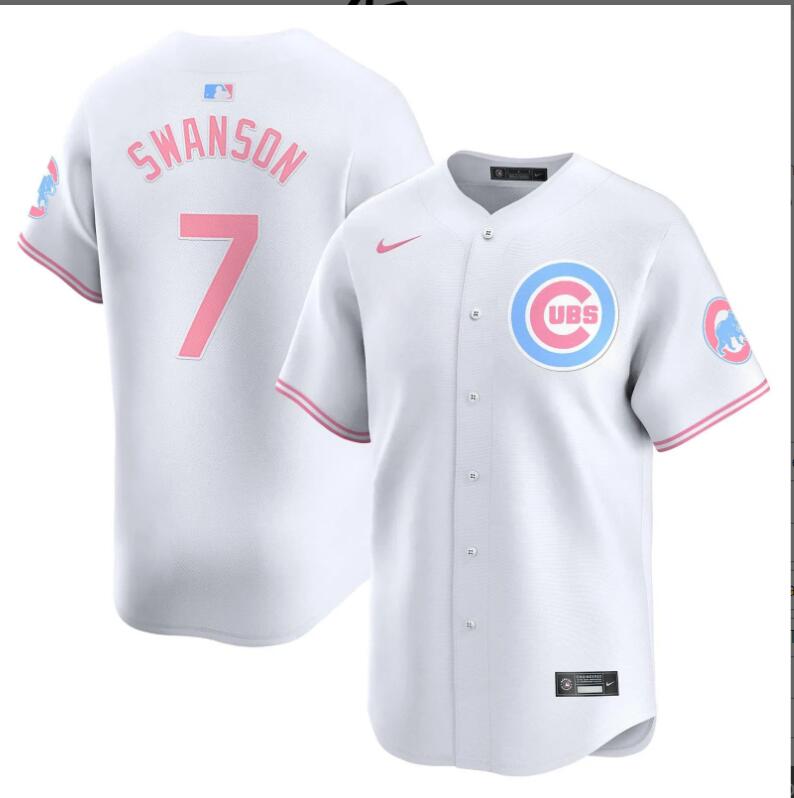 Men Chicago Cubs #7 Swanson white 2024 Nike MLB jersey